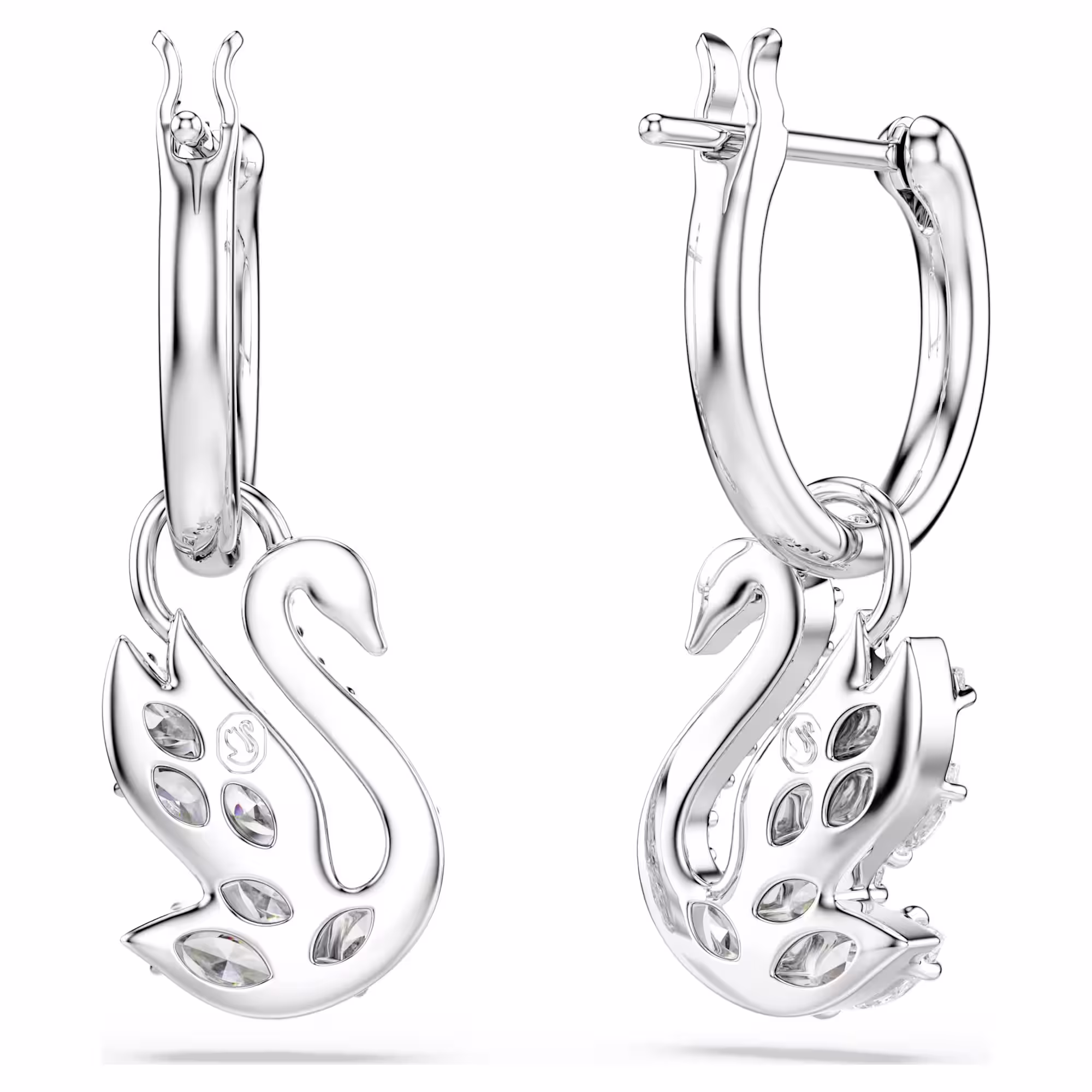 Swan drop earrings